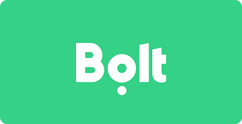 Logo van Bolt op een groene achtergrond