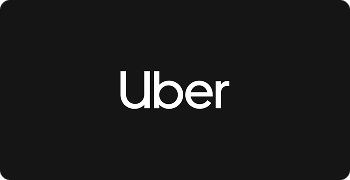 Logo van Uber op een zwarte achtergrond